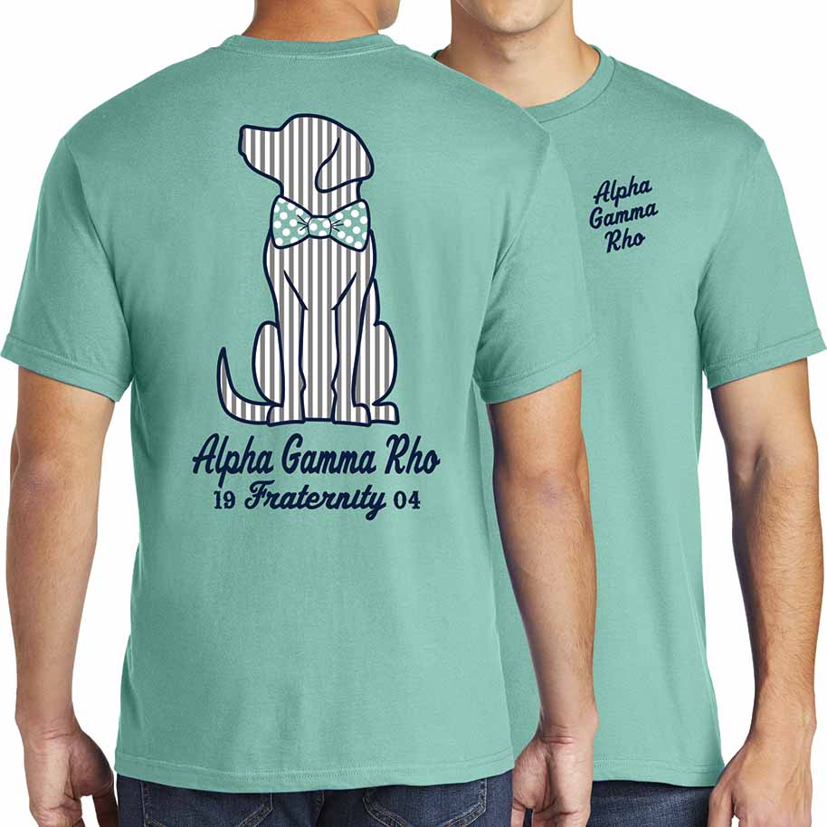 Alpha Gamma Rho Seersucker Dog T-shirt