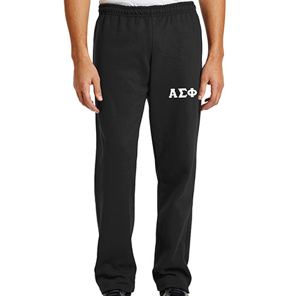Alpha Sigma Phi Lettered Sweatpants (open bottom)