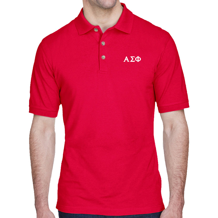 Alpha Sigma Phi Lettered Polo Shirt