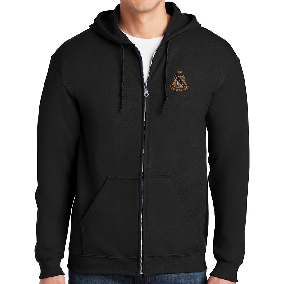 Alpha Sigma Phi Crested Full-Zip Hoodie