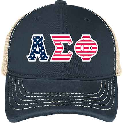 Alpha Sigma Phi Patriot Soft Mesh Back Cap