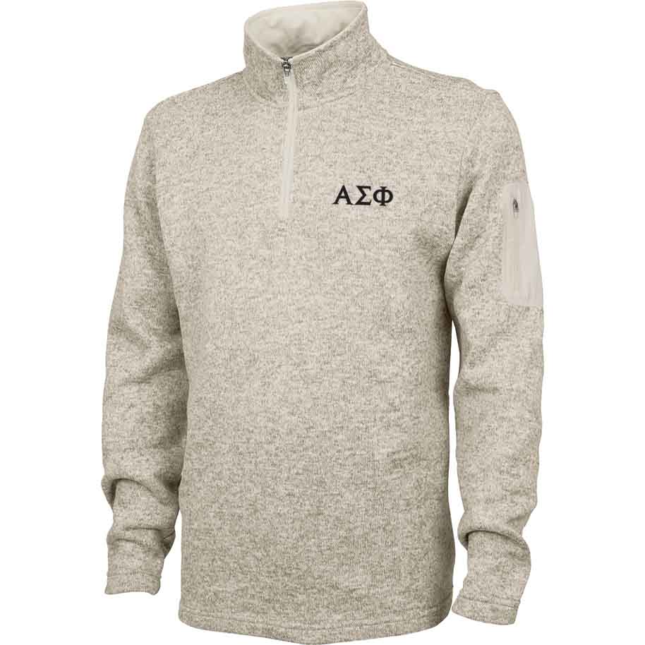 Alpha Sigma Phi Heathered Sweater 1/4 Zip