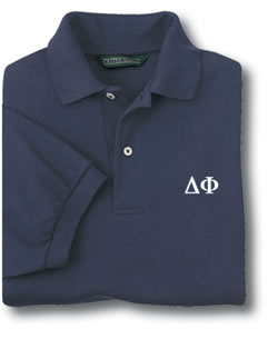 Delta Phi Lettered Polo Shirt
