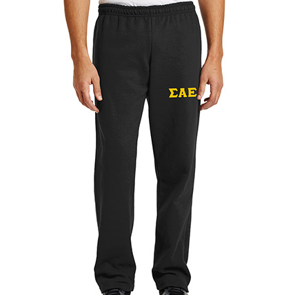 Sigma Alpha Epsilon Lettered Sweatpants (open bottom)