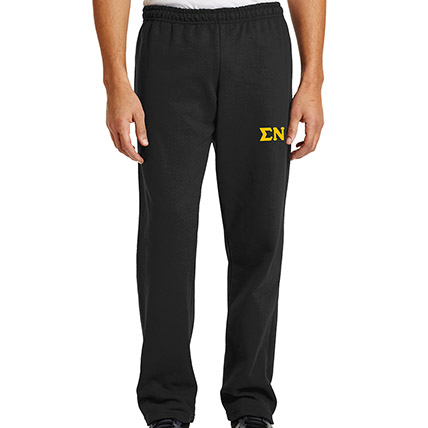 Sigma Nu Lettered Sweatpants (open bottom)