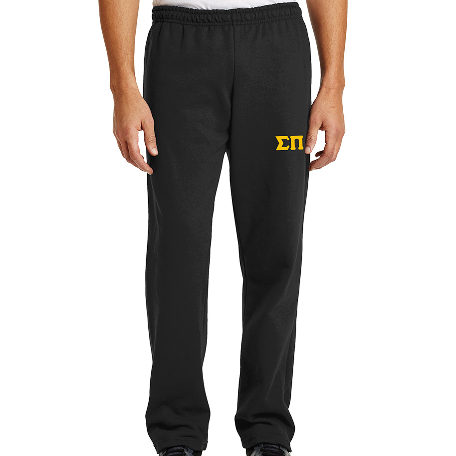 Sigma Pi Lettered Sweatpants (open bottom)