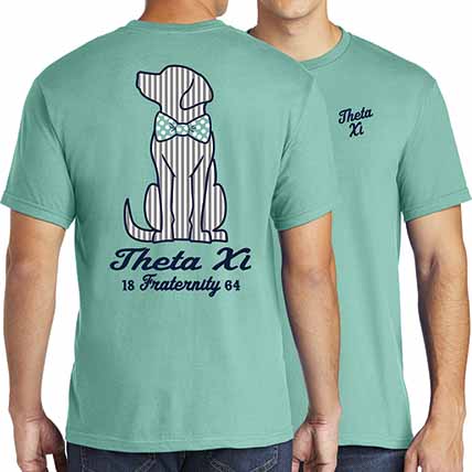 Theta Xi Seersucker Dog T-shirt