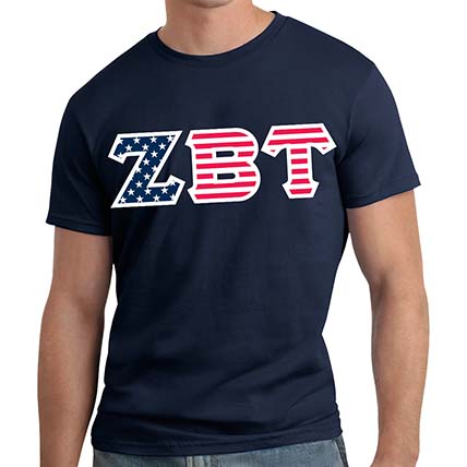 Zeta Beta Tau Patriot Lettered T-shirt