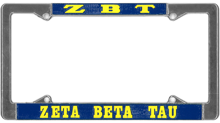 Zeta Beta Tau License Plate Frame