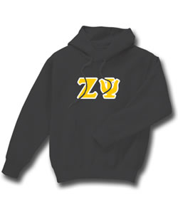 Zeta Psi Lettered Sweatshirt (hooded)