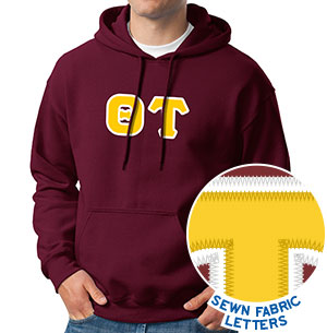 Theta Tau Lettered Sweatshirt (hooded)