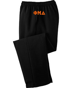 Phi Mu Delta Lettered Sweatpants (open bottom)