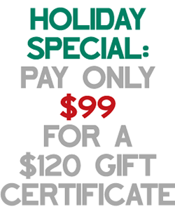 Holiday Special: $120 Gift Certificate for only $99